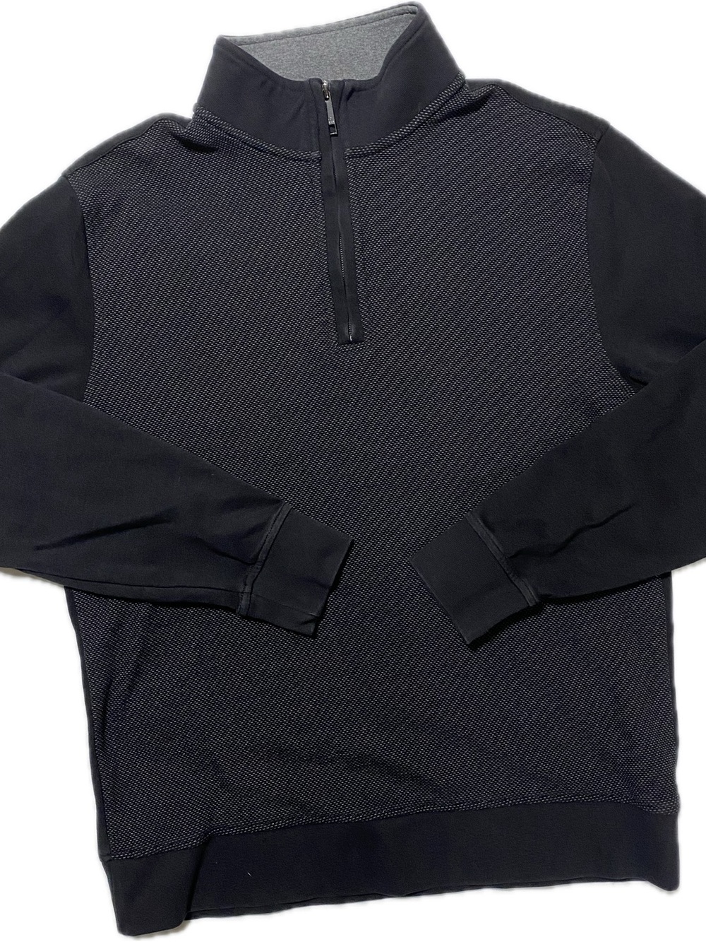 Ted Baker Black Textured Half-Zip Sweater